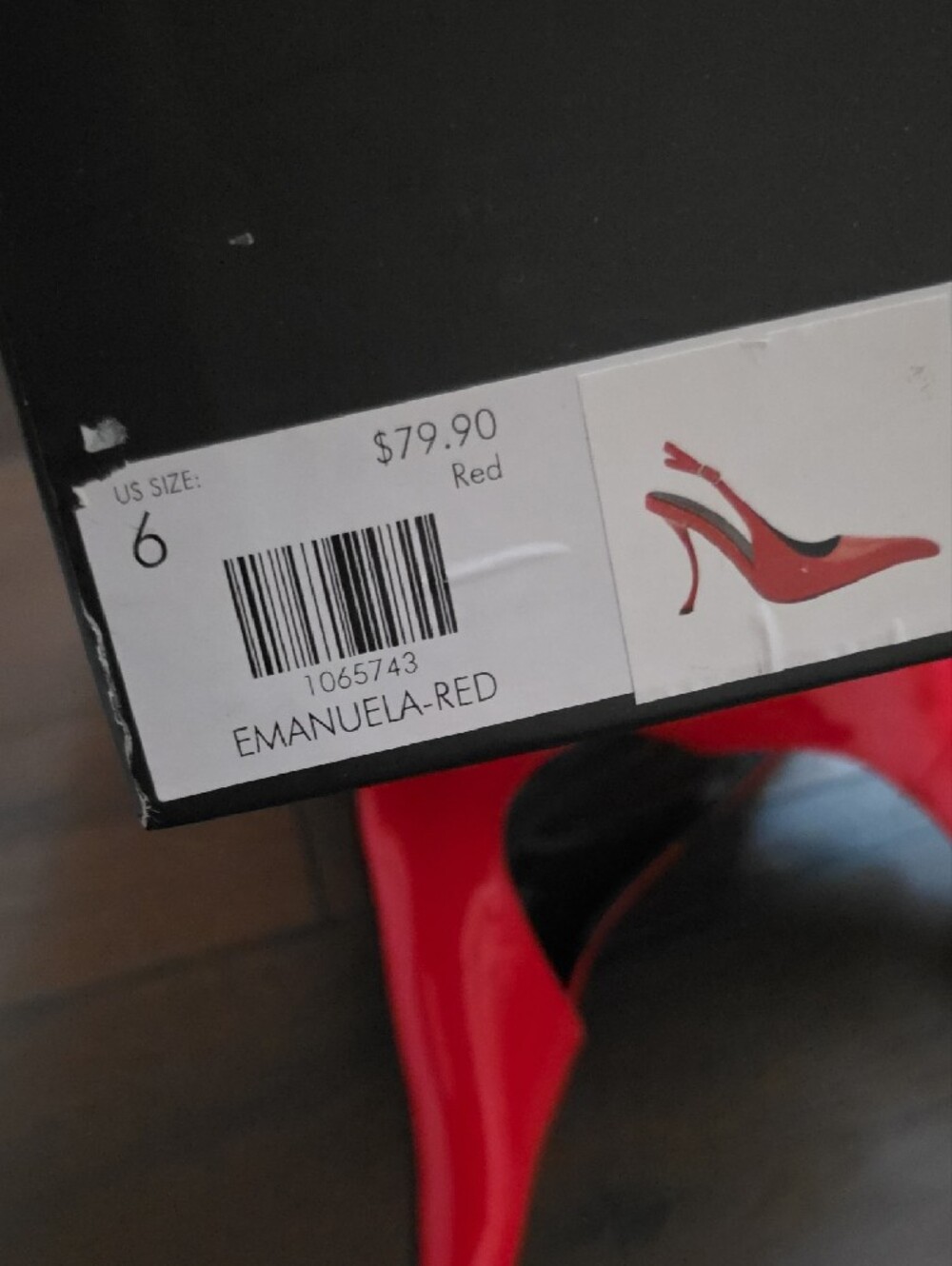 Azalea Wang Patent Red Pointed-Toe Slingback Heels - Picture 7 of 9